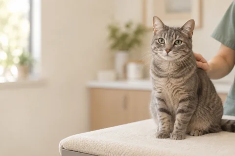 Imagem ilustrativa de um gato numa consulta veterinária